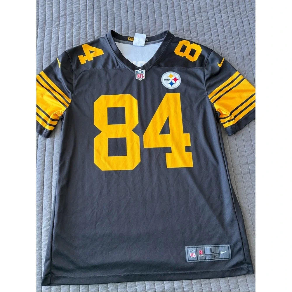 Nike Pittsburgh Steelers Antonio Brown 84 Color Rush Jersey Mens Large Black